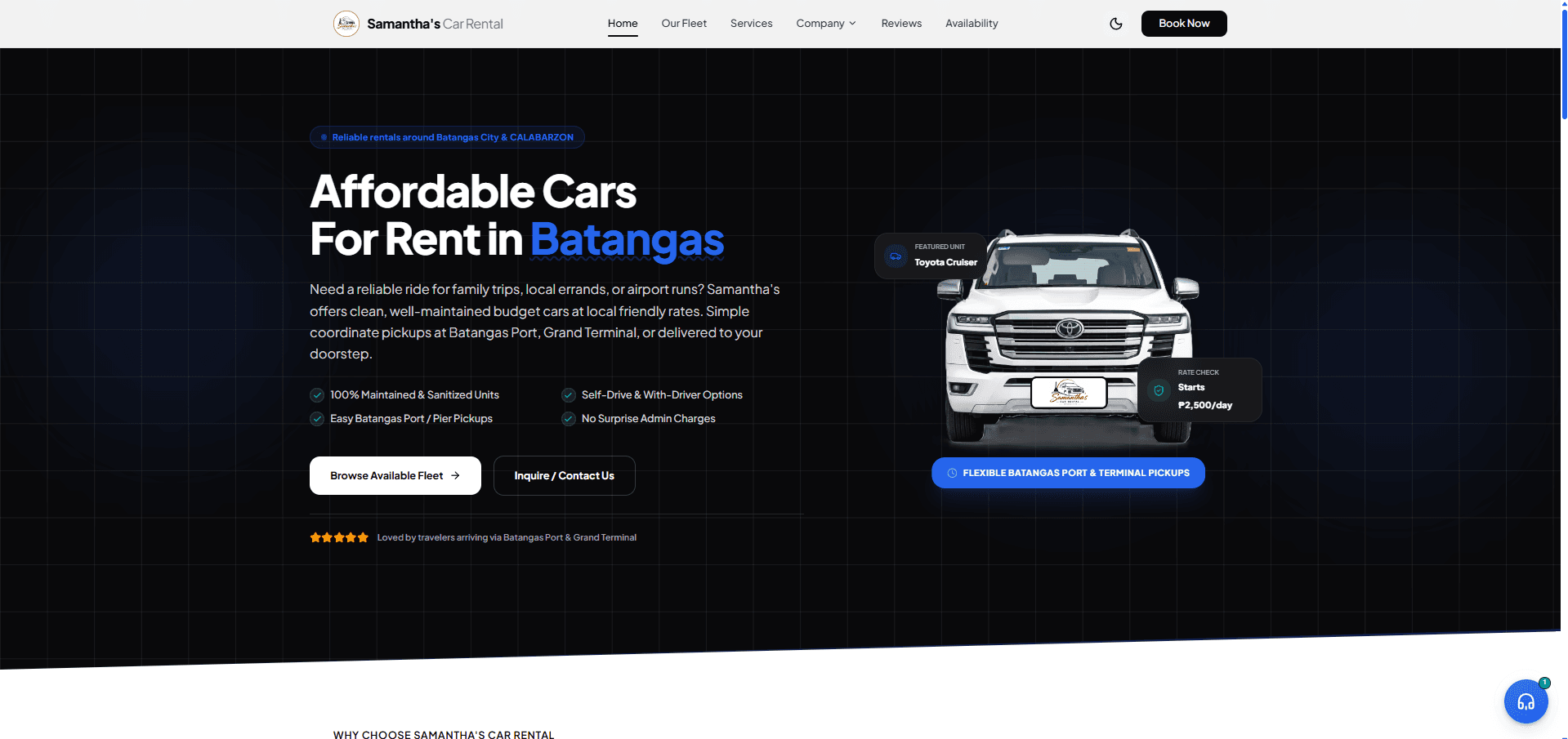Samantha's Car Rental — Batangas Demonstration